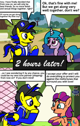 Size: 1215x1898 | Tagged: safe, artist:mrstheartist, artist:pegasski, artist:sakurabasesnadopts, artist:selenaede, izzy moonbow (mlp), sunny starscout (mlp), oc, oc:ponyseb 2.0, earth pony, equine, fictional species, mammal, pegasus, pony, unicorn, feral, friendship is magic, hasbro, my little pony, my little pony g5, spoiler:my little pony g5, base used, bright colors, clothes, comic, comic strip, cutie mark, date, female, g5 to g4, group, hoodie, male, mare, my little pony: tell your tale, plant, speech bubble, stallion, table, talking, topwear, tree, trio, unzipped