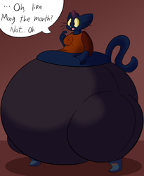 Size: 2300x2800 | Tagged: suggestive, artist:thehookaloof, mae borowski (nitw), cat, feline, mammal, anthro, night in the woods, fat, female, hyper, monobutt, morbidly obese, pear-shaped, weight gain