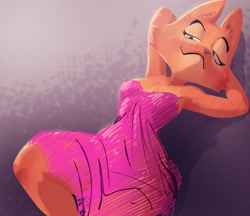 Size: 4096x3535 | Tagged: safe, artist:inker_comics, diane foxington (the bad guys), canine, fox, mammal, anthro, dreamworks animation, the bad guys, 2022, bedroom eyes, breasts, cleavage, female, looking at you, smiling, smiling at you, solo, solo female, thick thighs, thighs, vixen, wide hips