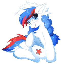 Size: 1263x1300 | Tagged: safe, artist:hioshiru, oc, oc only, oc:marussia, earth pony, equine, fictional species, mammal, pony, feral, hasbro, my little pony, 2019, 2019 community collab, braid, chest fluff, ear fluff, female, fluff, fur, hair, leg fluff, mare, nation ponies, russia, simple background, sitting, smiling, solo, solo female, transparent background, white body, white fur