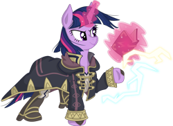Size: 4005x2919 | Tagged: safe, artist:spinoffjoe, robin (fire emblem), twilight sparkle (mlp), equine, fictional species, mammal, pony, unicorn, feral, fire emblem, friendship is magic, hasbro, my little pony, nintendo, 2015, book, clothes, eyelashes, fantasy class, female, glowing, glowing horn, high res, horn, mage, magic, miyuki sawashiro, simple background, solo, solo female, tail, telekinesis, transparent background, vector, voice actor joke, windswept hair, wizard