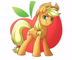 Size: 2048x1706 | Tagged: safe, artist:kaylerustone, applejack (mlp), earth pony, equine, fictional species, mammal, pony, feral, friendship is magic, hasbro, my little pony, 2020, 2d, apple, blonde hair, blonde mane, blonde tail, clothes, cowboy hat, eyelashes, female, food, freckles, fruit, hair, hat, headwear, mane, mare, orange body, solo, solo female, stetson, tail