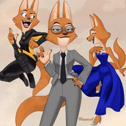 Size: 3000x3000 | Tagged: safe, artist:hexe_cat, diane foxington (the bad guys), canine, fox, mammal, anthro, dreamworks animation, the bad guys, female, solo, solo female