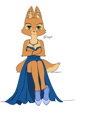 Size: 3024x4032 | Tagged: safe, artist:caryoo, diane foxington (the bad guys), canine, fox, mammal, anthro, dreamworks animation, the bad guys, 2022, female, height reduction
