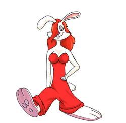 Size: 1500x1466 | Tagged: safe, artist:pacifistplayer, jessica rabbit (roger rabbit), lagomorph, mammal, rabbit, anthro, who framed roger rabbit, female, furrified, species swap
