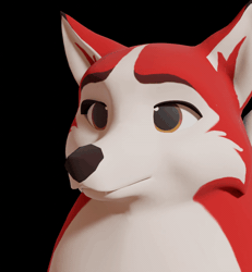 Size: 600x648 | Tagged: safe, artist:highwizard, jenna (balto), canine, dog, husky, mammal, feral, balto (series), 3d, 3d animation, animated, black background, commission, digital art, expressions, female, front view, gif, simple background, solo, solo female, three-quarter view