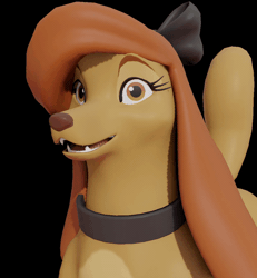 Size: 600x648 | Tagged: safe, artist:highwizard, dixie (the fox and the hound), canine, dog, mammal, saluki, feral, disney, the fox and the hound, 3d, 3d animation, animated, black background, commission, digital art, expressions, female, front view, gif, simple background, solo, solo female, three-quarter view