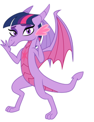 Size: 1280x1670 | Tagged: safe, artist:ponygamer2020, twilight sparkle (mlp), dragon, fictional species, western dragon, friendship is magic, hasbro, my little pony, 2022, dragonified, female, solo, solo female, species swap
