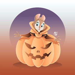Size: 1024x1024 | Tagged: safe, artist:brisbybraveheart, mrs. brisby (the secret of nimh), mammal, mouse, rodent, semi-anthro, sullivan bluth studios, the secret of nimh, 2021, 2d, clothes, costume, female, front view, halloween, holiday, solo, solo female