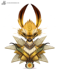 Size: 758x917 | Tagged: safe, artist:cryptid-creations, part of a set, eeveelution, fictional species, jolteon, mammal, feral, nintendo, pokémon, 2014, 2d, ambiguous gender, simple background, solo, solo ambiguous, white background