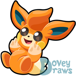 Size: 1280x1271 | Tagged: safe, artist:doveydraws, fictional species, pawmi, feral, nintendo, pokémon, spoiler:pokémon gen 9, spoiler:pokémon scarlet and violet, 2022, ambiguous gender, black nose, chibi, cute, digital art, ears, fur, hair, open mouth, paws, simple background, solo, solo ambiguous, tail, tongue, transparent background, watermark
