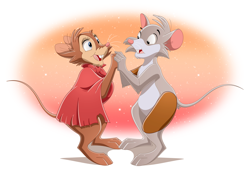 Size: 2800x2000 | Tagged: safe, artist:brisbybraveheart, jonathan brisby (the secret of nimh), mrs. brisby (the secret of nimh), mammal, mouse, rodent, semi-anthro, sullivan bluth studios, the secret of nimh, 2016, 2d, duo, female, field mouse, holiday, male, male/female, murine, valentine's day