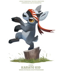Size: 600x693 | Tagged: safe, artist:cryptid-creations, bovid, caprine, goat, mammal, feral, 2020, 2d, karate, pun, simple background, tree stump, ungulate, visual pun, white background