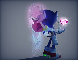 Size: 1600x1242 | Tagged: safe, artist:3511vo, amy rose (sonic), sonic the hedgehog (sonic), anthro, sega, sonic frontiers, sonic the hedgehog (series), 2022, duo, female, male