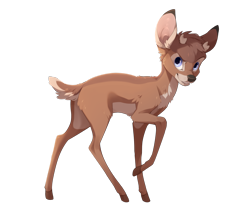 Size: 1794x1600 | Tagged: safe, artist:reysi, ronno (bambi), cervid, deer, mammal, feral, bambi (film), disney, 2019, 2d, looking at you, male, simple background, solo, solo male, transparent background, ungulate