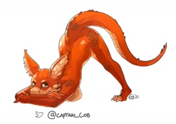 Size: 1280x905 | Tagged: suggestive, artist:captain_cob, fictional species, kobold, reptile, anthro, 2022, big breasts, breasts, face down ass up, female, jack-o' crouch pose, solo, solo female, tail