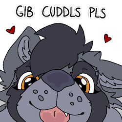 Size: 512x512 | Tagged: safe, artist:sorajona, oc, oc:darja, bird, canine, enfield, fictional species, fox, mammal, feral, blep, cute, female, fluff, heart, looking at you, mlem, solo, solo female, sticker, telegram sticker, text, tongue, tongue out, tooth