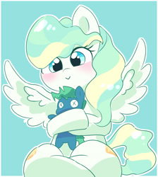 Size: 2996x3351 | Tagged: safe, artist:leo19969525, sky stinger (mlp), vapor trail (mlp), equine, fictional species, mammal, pegasus, pony, feral, friendship is magic, hasbro, my little pony, cute, female, mare, plushie, solo, solo female