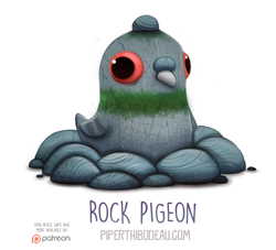 Size: 800x726 | Tagged: safe, artist:cryptid-creations, bird, pigeon, feral, 2d, ambiguous gender, patreon, rock, simple background, solo, solo ambiguous, white background