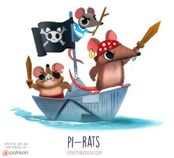 Size: 847x771 | Tagged: safe, artist:cryptid-creations, mammal, rat, rodent, semi-anthro, ambiguous gender, ambiguous only, boat, flag, group, patreon, pirate, pun, simple background, sword, trio, trio ambiguous, visual pun, weapon, white background