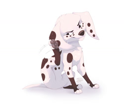 Size: 1280x1069 | Tagged: safe, artist:reysi, dolly (101 dalmatians), canine, dalmatian, dog, mammal, feral, 101 dalmatian street, 101 dalmatians, disney, 2d, female, paw pads, paws, simple background, solo, solo female, white background