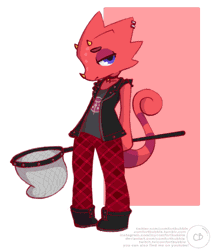 Size: 1700x2000 | Tagged: safe, artist:comfortbubble, flick (animal crossing), arthropod, butterfly, chameleon, insect, lizard, reptile, anthro, animal crossing, animal crossing: new horizons, nintendo, 2020, animated, gif, male, net, solo, solo male