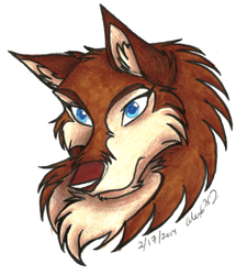 Size: 450x523 | Tagged: safe, artist:stray-sketches, aleu (balto), canine, dog, hybrid, mammal, wolf, wolfdog, feral, balto (series), 2014, 2d, bust, female, low res, simple background, solo, solo female, traditional art, white background