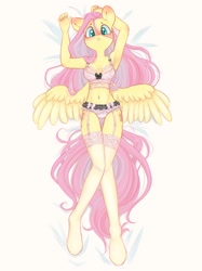 Size: 896x1200 | Tagged: suggestive, artist:melodylibris, fluttershy (mlp), equine, fictional species, mammal, pegasus, pony, anthro, friendship is magic, hasbro, my little pony, bra, clothes, female, lingerie, panties, solo, solo female, underwear