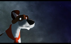 Size: 1100x691 | Tagged: safe, artist:detectiverj, dodger (oliver & company), canine, dog, jack russell terrier, mammal, terrier, feral, disney, oliver & company, 2012, 2d, female, letterboxing, solo, solo female