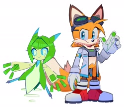 Size: 2048x1765 | Tagged: safe, artist:arsworlds, cosmo (sonic), miles "tails" prower (sonic), canine, fictional species, fox, mammal, red fox, robot, seedrian (sonic), anthro, humanoid, plantigrade anthro, sega, sonic the hedgehog (series), sonic x, 2022, duo, duo male and female, female, male