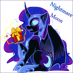 Size: 813x814 | Tagged: safe, artist:esmeia, nightmare moon (mlp), alicorn, equine, fictional species, mammal, pony, friendship is magic, hasbro, my little pony, 2018, female, mare, present, simple background, solo, solo female, white background