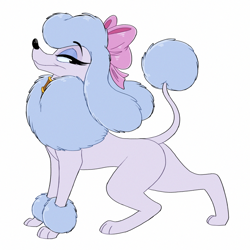 Size: 990x990 | Tagged: safe, artist:prettypinkpony, georgette (oliver & company), canine, dog, mammal, poodle, feral, disney, oliver & company, 2022, 2d, female, simple background, solo, solo female, white background