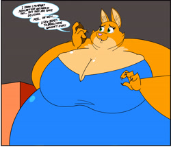 Size: 4588x3930 | Tagged: safe, artist:princebluemoon3, diane foxington (the bad guys), canine, fox, mammal, anthro, dreamworks animation, the bad guys, 2022, absurd resolution, breasts, fat, female, hyper, hyper breasts, morbidly obese, weight gain