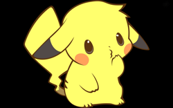Size: 2560x1600 | Tagged: artist needed, safe, fictional species, mammal, pikachu, nintendo, pokémon, 8:5, ambiguous gender, black background, simple background, solo, solo ambiguous