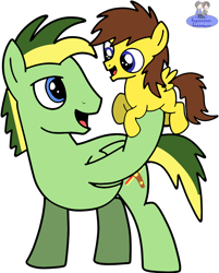 Size: 1256x1559 | Tagged: safe, artist:mrstheartist, artist:noi kincade, oc, oc only, oc:didgeree, oc:ponyseb (brown hair), equine, fictional species, mammal, pegasus, pony, feral, friendship is magic, hasbro, my little pony, base used, black outline, colt, didgeseb (brothers), duo, duo male, foal, male, males only, simple background, stallion, transparent background, vector, young