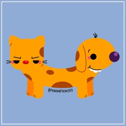 Size: 1562x1562 | Tagged: safe, artist:penguinfreaksh3, catdog (character), canine, cat, dog, feline, mammal, feral, catdog, nickelodeon, conjoined, duo, duo male, male, males only