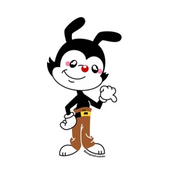 Size: 1080x1080 | Tagged: safe, artist:penguinfreaksh3, yakko warner (animaniacs), animaniac (species), fictional species, anthro, animaniacs, warner brothers, 2d, male, simple background, solo, solo male, white background