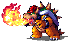 Size: 231x140 | Tagged: safe, artist:neocyania, bowser (mario), fictional species, koopa, reptile, anthro, mario (series), nintendo, male, pixel art, simple background, solo, solo male, transparent background