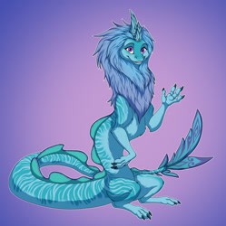 Size: 1274x1280 | Tagged: safe, artist:zetsin, sisu (raya and the last dragon), dragon, eastern dragon, fictional species, furred dragon, feral, disney, raya and the last dragon, 2d, dragoness, female, looking at you, solo, solo female