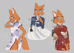 Size: 1800x1290 | Tagged: safe, artist:nosugarnohoney, diane foxington (the bad guys), canine, fox, mammal, anthro, dreamworks animation, the bad guys, 2022, asian clothing, bedroom eyes, breasts, east asian clothing, female, japanese clothing, kimono (clothing), looking at you, open mouth, open smile, seductive, seductive eyes, seductive look, seductive pose, sharp teeth, smiling, smiling at you, solo, solo female, teeth, vixen