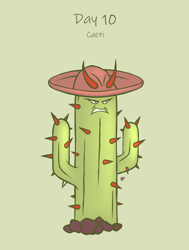 Size: 1500x1980 | Tagged: safe, plants vs zombies, popcap games, ambiguous gender, cactus, clothes, hat, headwear, plant, solo, sombrero