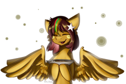 Size: 3824x2563 | Tagged: safe, artist:yuris, oc, oc:mohinga, equine, fictional species, mammal, pegasus, pony, hasbro, my little pony, art trade, myanmar, nation ponies, ponified, simple background, smiling, solo, thanaka