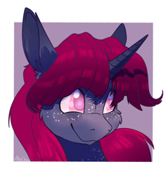 Size: 600x628 | Tagged: safe, artist:allyclaw, oc, oc only, oc:rosalina (legends_untold), equine, fictional species, mammal, monster, pony, undead, unicorn, wither, art fight, hasbro, minecraft, my little pony, 2022, artfight2022, artwork, bloom, cute, female, fighting, freckles, horn, icon, smiling, solo, solo female