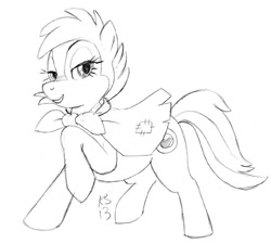 Size: 888x800 | Tagged: safe, artist:kensingshow, mrs. brisby (the secret of nimh), earth pony, equine, fictional species, mammal, pony, feral, hasbro, my little pony, sullivan bluth studios, the secret of nimh, 2d, crossover, female, looking at you, mare, monochrome, ponified, solo, solo female, ungulate