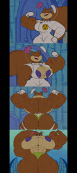 Size: 567x1280 | Tagged: suggestive, artist:lerntern, sandy cheeks (spongebob), mammal, rodent, squirrel, anthro, nickelodeon, spongebob squarepants (series), 2022, big breasts, breasts, female, letterboxing, muscles, muscular female, solo, solo female, vein