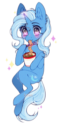 Size: 705x1386 | Tagged: safe, artist:kitten-in-the-jar, trixie (mlp), equine, fictional species, mammal, pony, unicorn, friendship is magic, hasbro, my little pony, female, food, noodles, simple background, transparent background