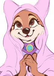 Size: 1241x1736 | Tagged: safe, artist:tohupony, maid marian (robin hood), canine, fox, mammal, red fox, anthro, disney, robin hood (disney), 2d, female, simple background, solo, solo female, vixen, white background