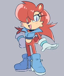 Size: 1800x2130 | Tagged: safe, artist:spinstellar, princess sally acorn (sonic), chipmunk, mammal, rodent, anthro, archie sonic the hedgehog, sega, sonic the hedgehog (series), female, solo, solo female