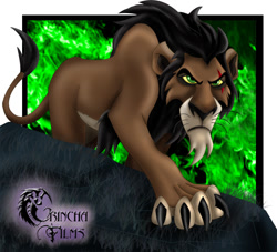 Size: 722x655 | Tagged: safe, artist:grincha, scar (the lion king), big cat, feline, lion, mammal, feral, disney, the lion king, 2d, angry, eye scar, looking at you, male, scar, solo, solo male