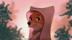 Size: 1280x720 | Tagged: safe, artist:letodoesart, maid marian (robin hood), canine, fox, mammal, red fox, anthro, disney, robin hood (disney), 2d, bust, female, looking at you, solo, solo female, vixen